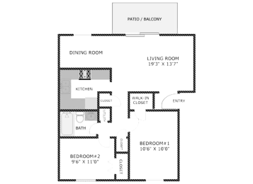  Floor Plan 2 Bedroom Apartment