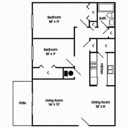  Floor Plan Two Bedroom Apartment
