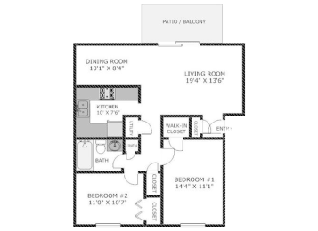  Floor Plan 2 Bedroom