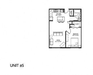 Floor Plan  1 Bed 1 Bath E