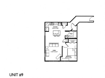 Floor Plan  1 Bed 1 Bath I