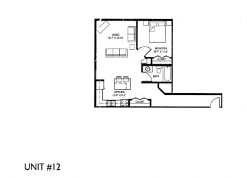 Floor Plan  1 Bed 1 Bath L