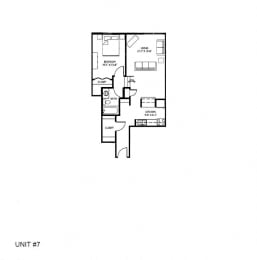 Floor Plan  1 Bed 1 Bath G