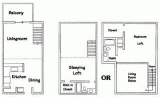  Floor Plan 1 Bedroom Loft