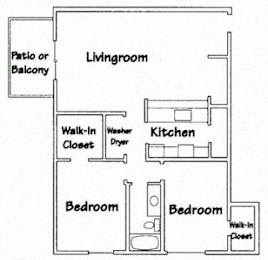  Floor Plan 2 Bedroom 1 Bath Ranch