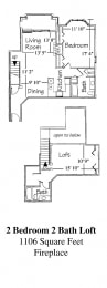  Floor Plan 2 Bedroom 2 Bath Loft