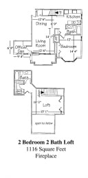  Floor Plan 2 Bedroom 2 Bath Loft