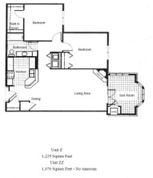  Floor Plan Unit Z with Sunroom