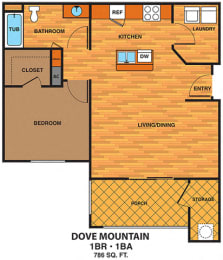  Floor Plan 1A - One Bedroom