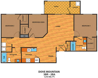  Floor Plan 3A - Three Bedroom