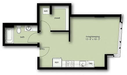 A08 Floor Plan at Stadium Place, Seattle