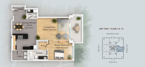  Floor Plan 1 Bedroom - Type E2