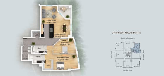  Floor Plan 2 Bedroom - Type F