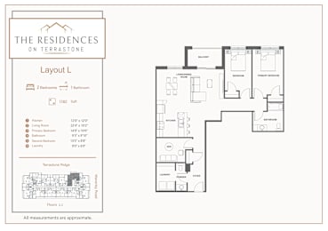  Floor Plan Two Bedroom + Den; 1 Bath