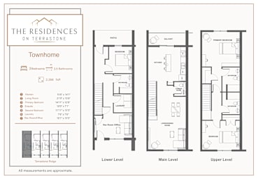  Floor Plan Three Bedroom Townhomes
