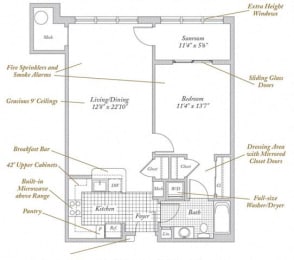 The Huxley Floorplan at Evergreens at Columbia Town Center