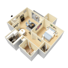 Lynn Floor Plan at Clarion Crossing Apartments, PRG Real Estate Management, Raleigh, NC