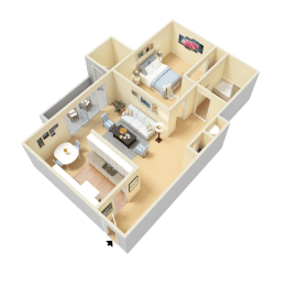 Wheeler Floor Plan at Clarion Crossing Apartments, PRG Real Estate Management, Raleigh, North Carolina