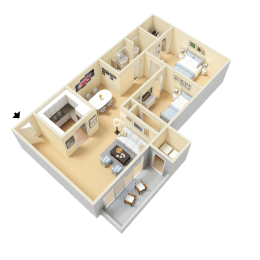 Fletcher Floor Plan at Clarion Crossing Apartments, PRG Real Estate Management, Raleigh