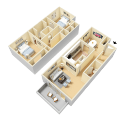 Durant Floor Plan at Clarion Crossing Apartments, PRG Real Estate Management, North Carolina, 27606