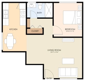  Floor Plan One Bedroom One Bath