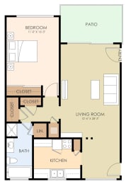  Floor Plan One Bedroom One Bath