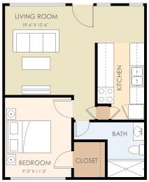  Floor Plan One Bedroom One Bath