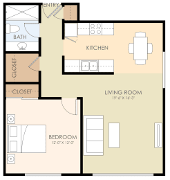  Floor Plan One Bedroom One Bath