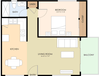  Floor Plan One Bedroom One Bath