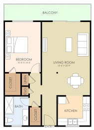  Floor Plan One Bedroom One Bath