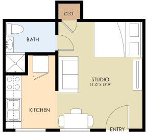  Floor Plan studio one bath