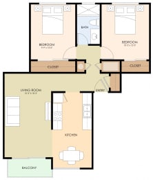  Floor Plan two bedroom one bath