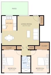  Floor Plan Two Bedroom One Bath