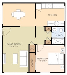  Floor Plan One Bedroom One Bath