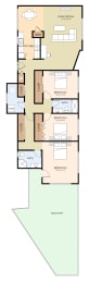  Floor Plan Three Bedroom Two Bath