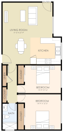 Floor Plan Two Bedroom One Bath