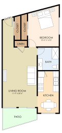  Floor Plan One Bedroom One Bath