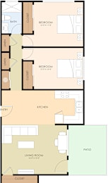  Floor Plan Two Bedroom One Bath