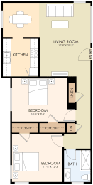  Floor Plan Two Bedroom One Bath