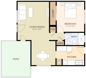  Floor Plan One Bedroom One Bath