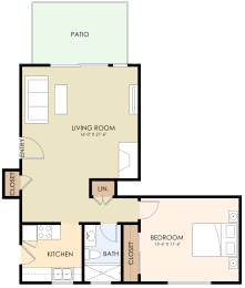 One Bedroom One Bath 635 Sq Ft