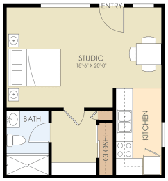 Studio 374 Sq Ft