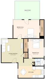  Floor Plan Two Bedroom One Bath