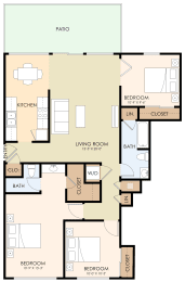 Three Bedroom Two Bath 1085 Sq Ft at Sharon Grove Apartments, Menlo Park, CA, 94025