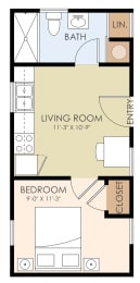  Floor Plan One Bedroom One Bath