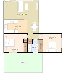  Floor Plan Two Bedroom One Bath