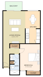  Floor Plan One Bedroom One Bath