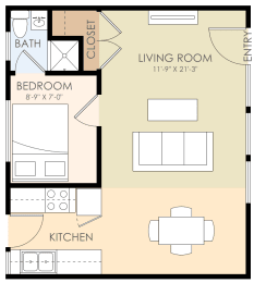  Floor Plan One Bedroom One Bath