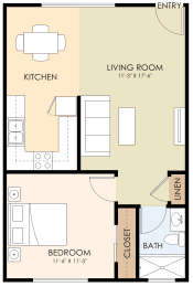  Floor Plan One Bedroom One Bath