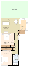  Floor Plan Two Bedroom One Bath